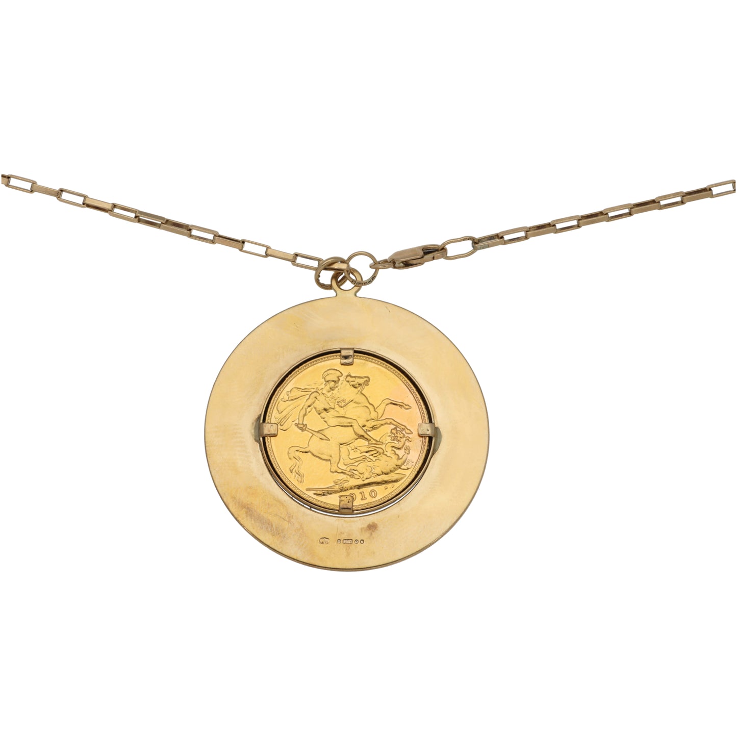 9ct Gold Full Sovereign Coin Pendant With Chain