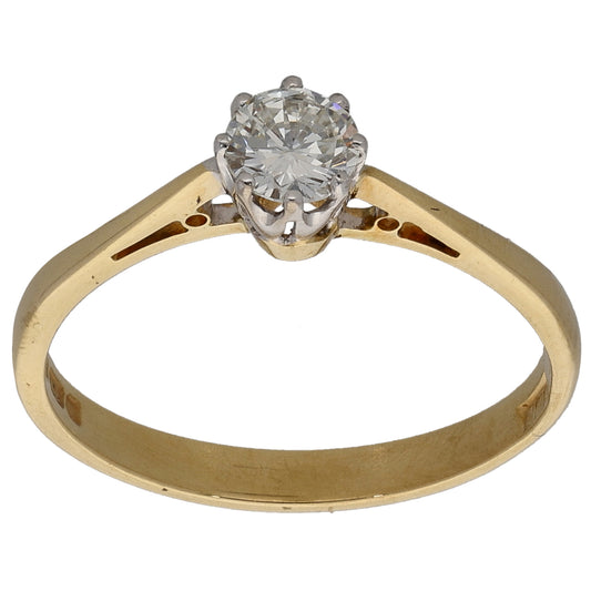 18ct Gold 0.33ct Diamond Solitaire Ring Size M