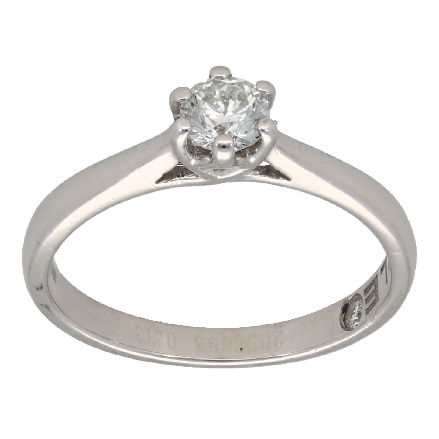 18ct White Gold 0.33ct Diamond Solitaire Ring Size L