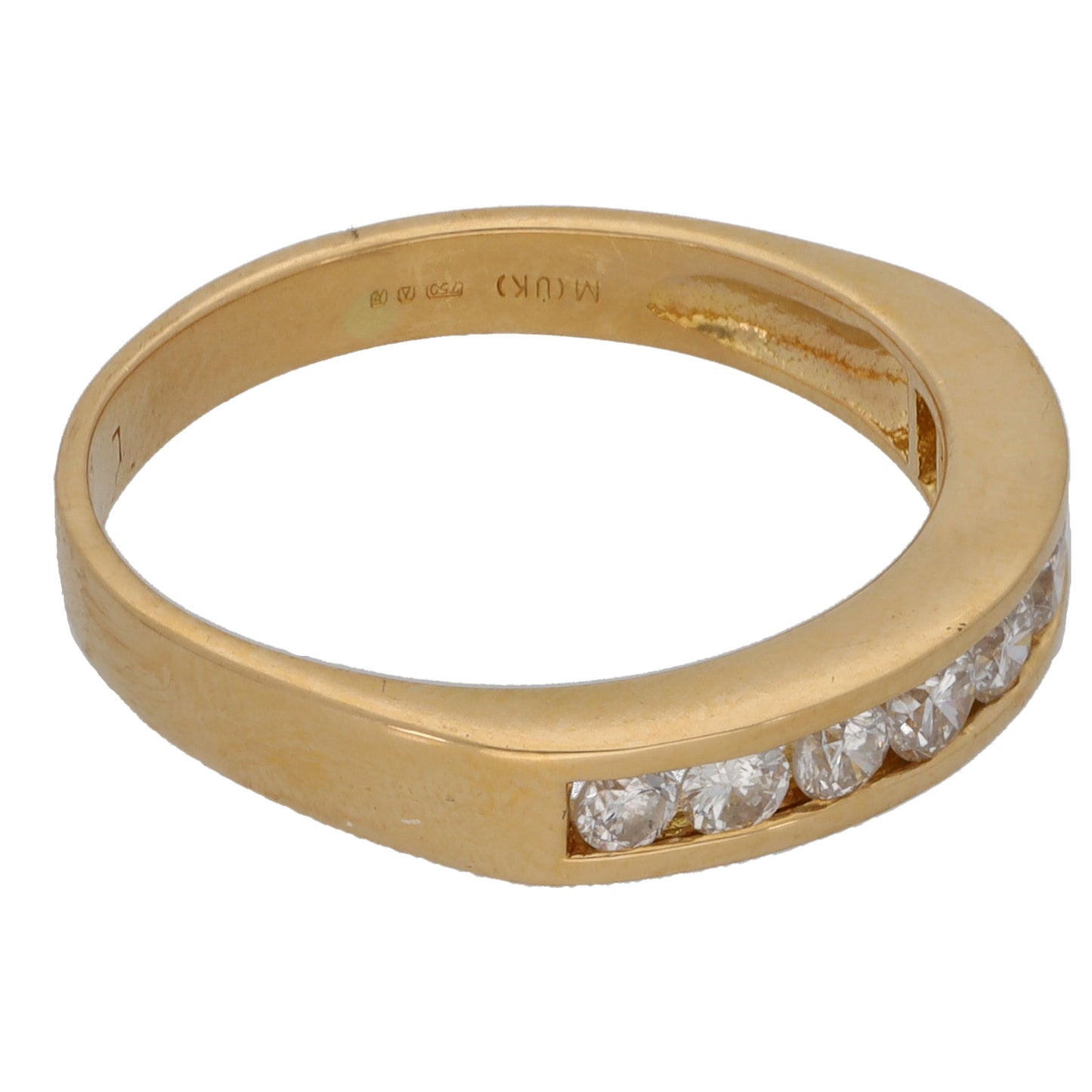 18ct Gold 0.50ct Diamond Half Eternity Ring Size N