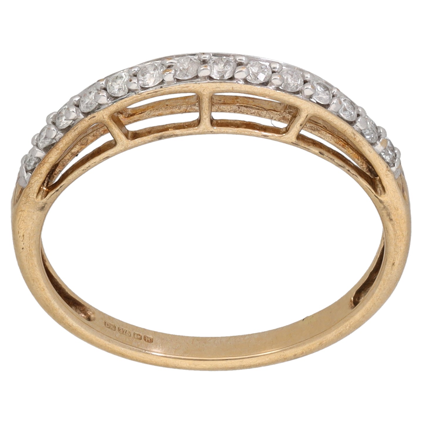 9ct Gold 0.14ct Diamond Half Eternity Ring Size N