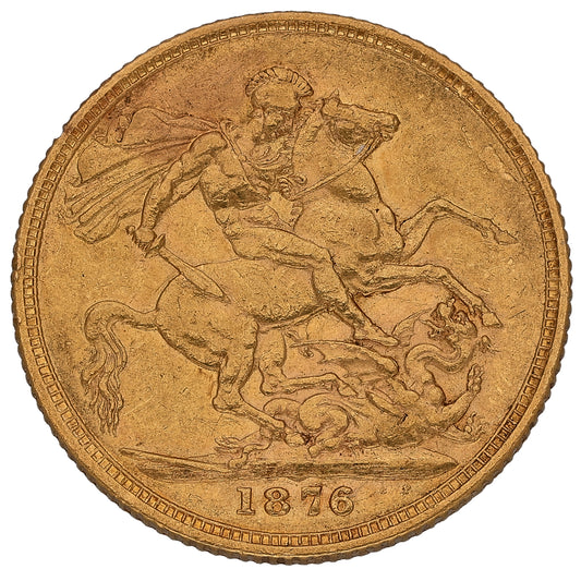22ct Gold Queen Victoria Full Sovereign Coin 1876