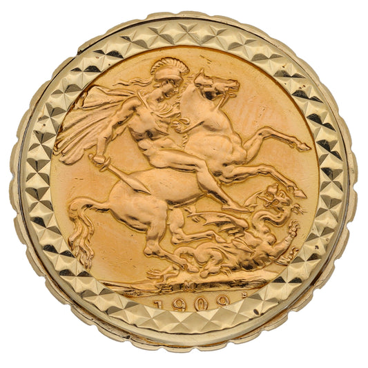 9ct Gold Coin Ring Size V