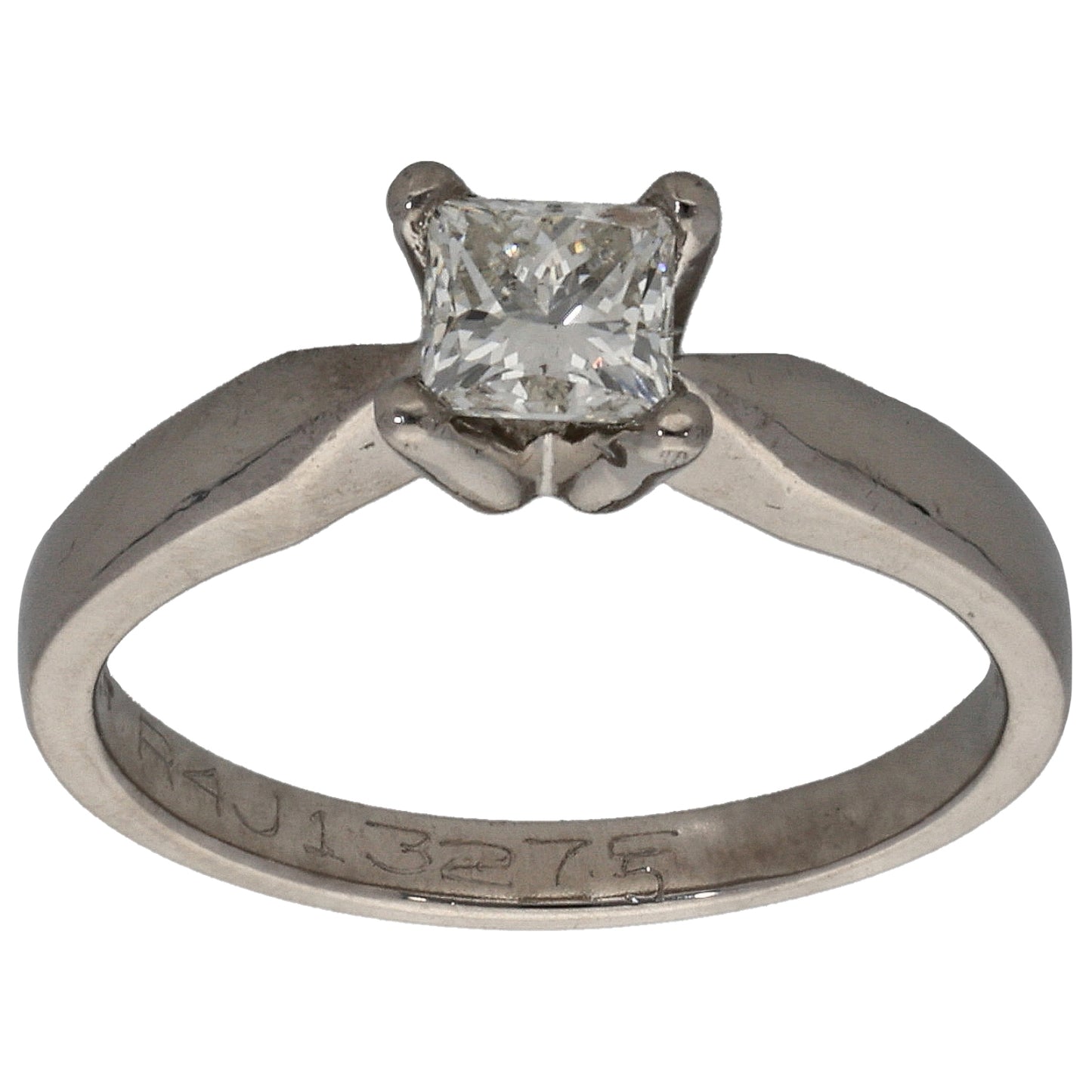 Platinum 0.50ct Diamond Solitaire Ring Size K