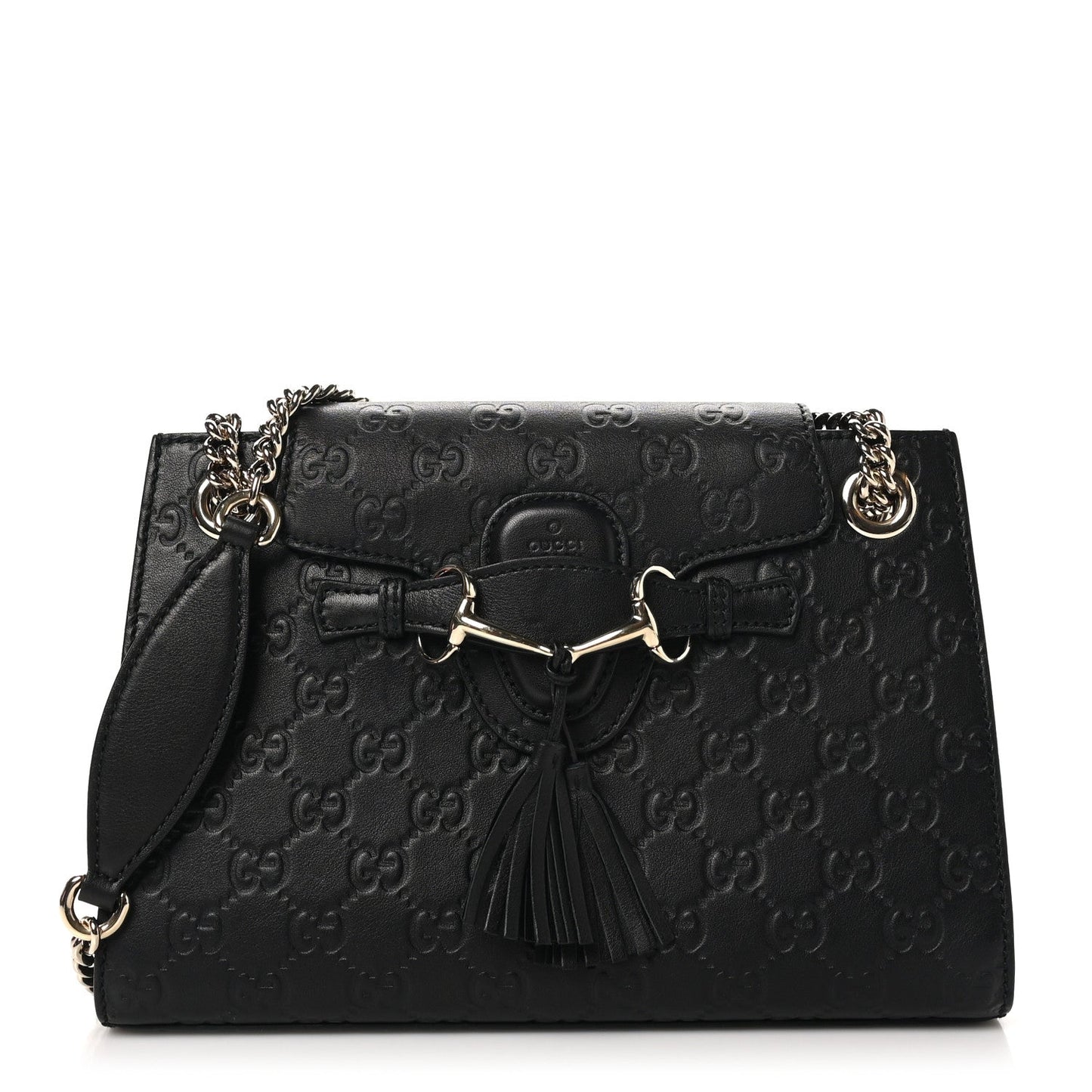 Gucci Guccissima Emily Chain Leather Bag - Black