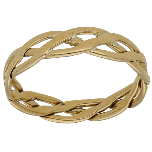 9ct Gold Patterned Wedding Ring Size T