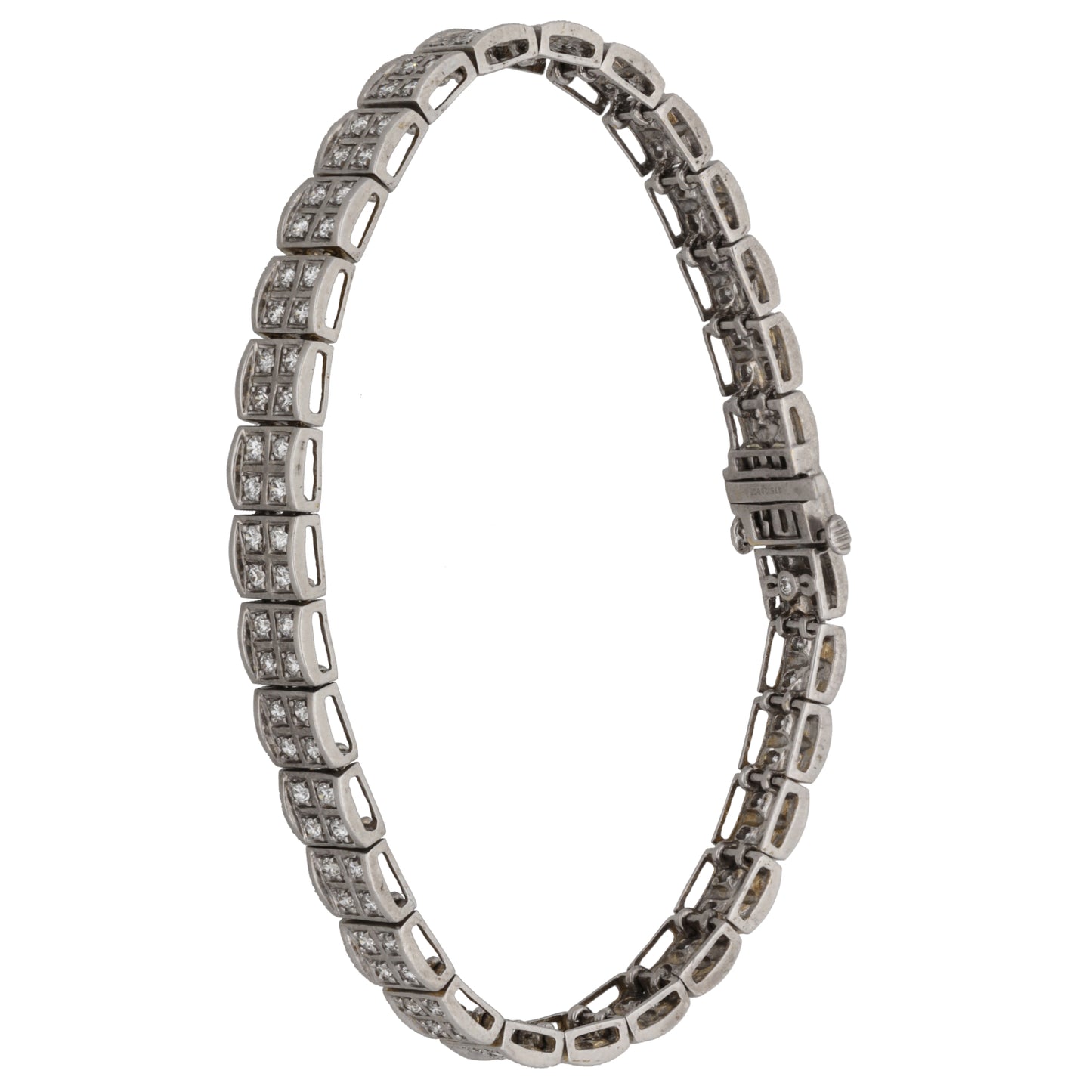 9ct White Gold 2.00ct Diamond Fancy Stone Set Bracelet
