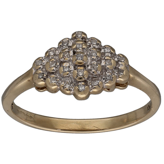 9ct Gold 0.115ct Diamond Cluster Ring Size N