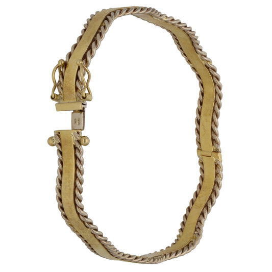 9ct Bicolour Gold Hinged/Clasp Bangle