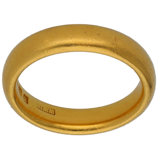 22ct Gold Plain Wedding Ring Size N