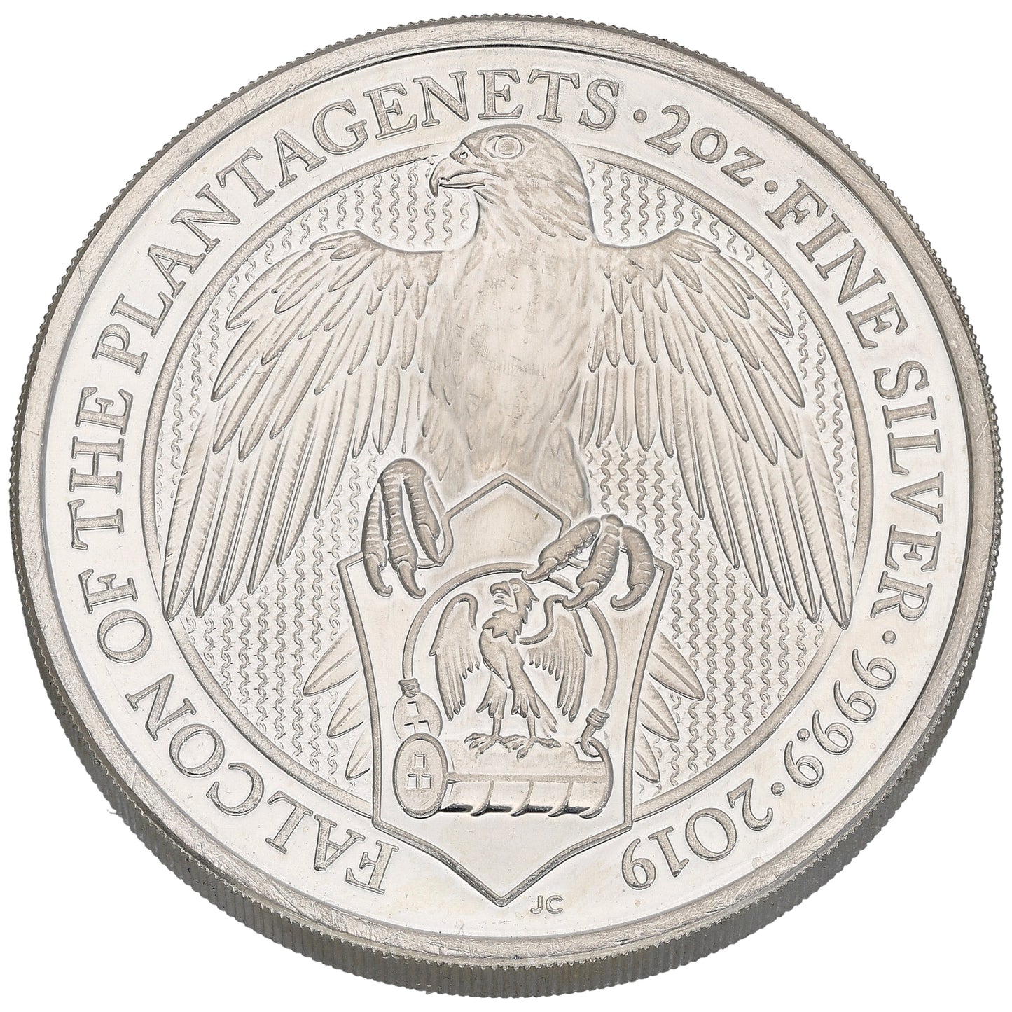 Fine Silver Falcon Of The Plantagenets 2 OZ Coin 2019