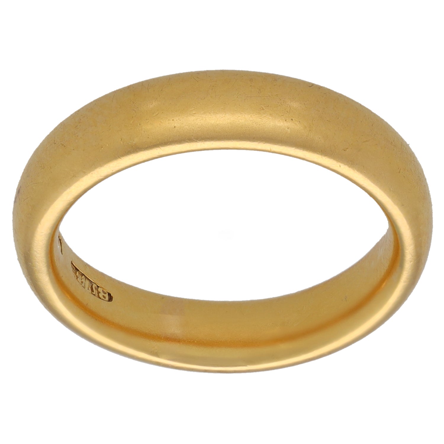 22ct gold plain wedding ring, smooth round band