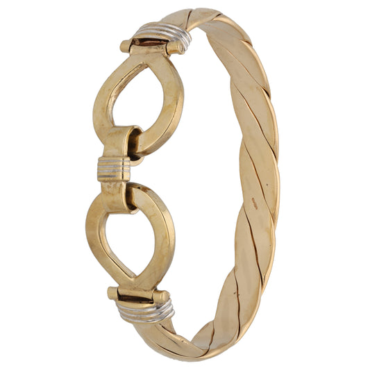 9ct Bi-Colour Gold Hinged/Clasp Bangle