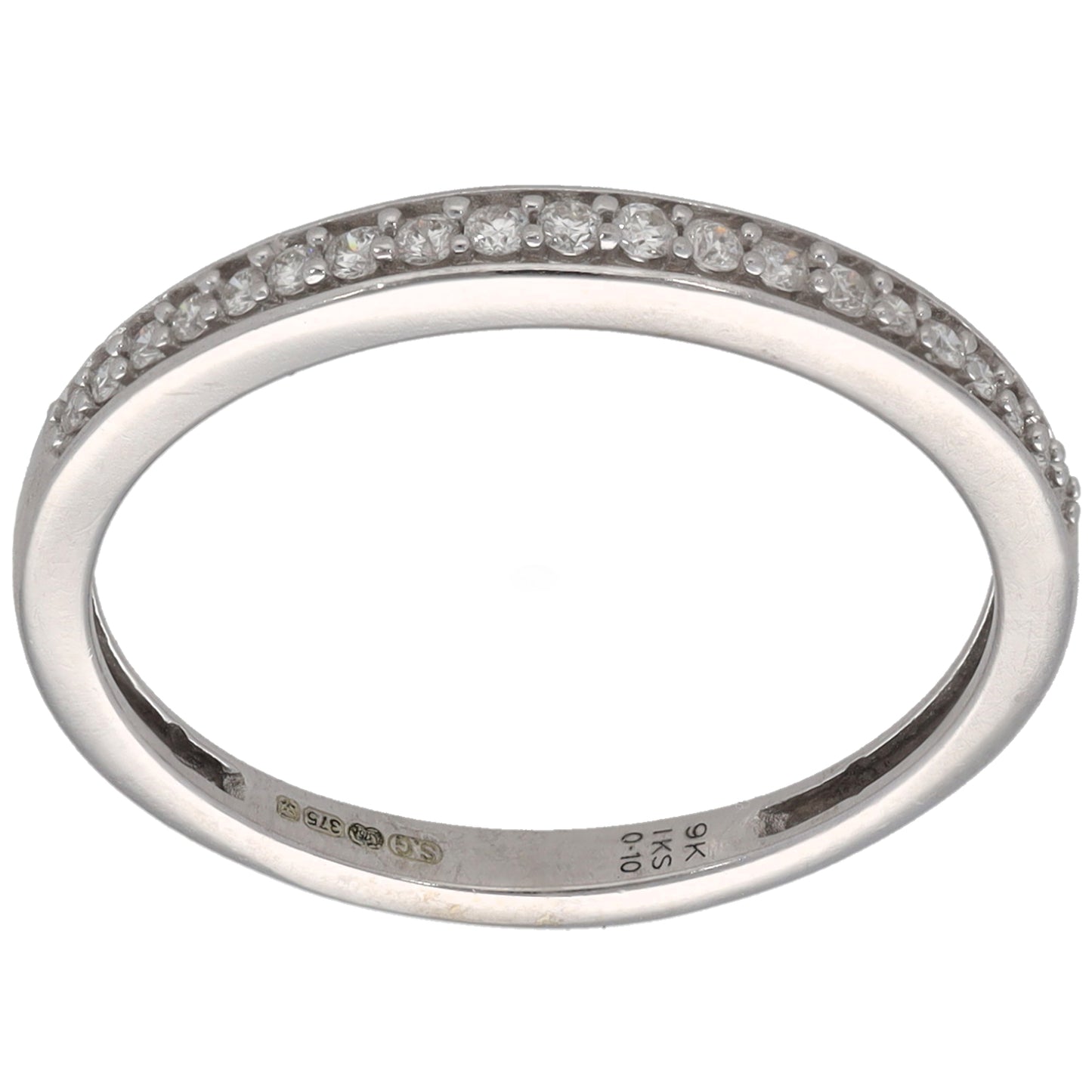 9ct White Gold 0.20ct Diamond Half Eternity Ring Size N