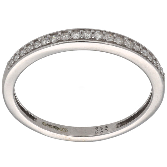 9ct White Gold 0.20ct Diamond Half Eternity Ring Size N