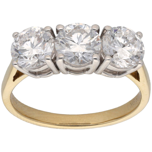 New 9ct Gold 2.00ct Laboratory-Grown Diamond Trilogy Ring Size L