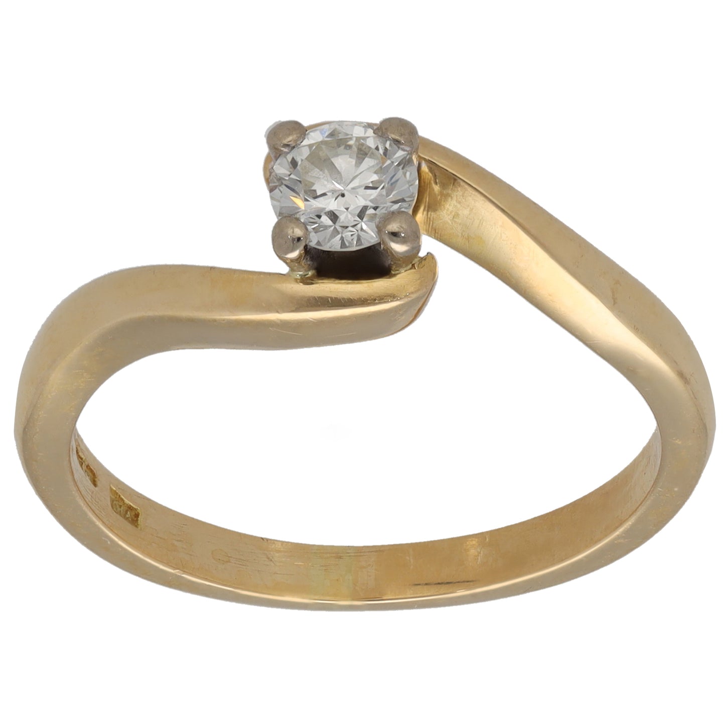 18ct Gold 0.33ct Diamond Solitaire Ring Size P