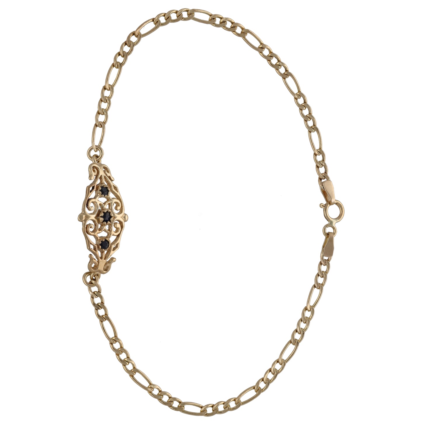 9ct Gold Sapphire Fancy Bracelet
