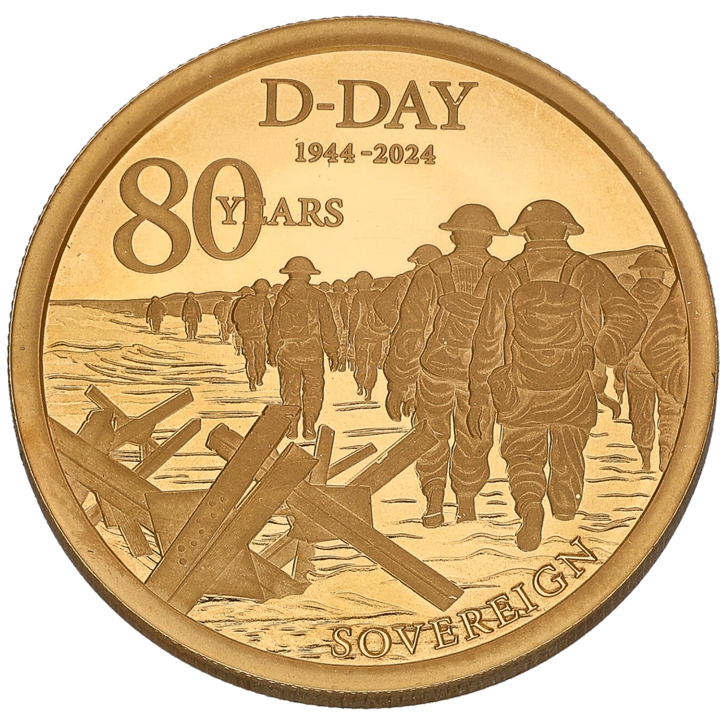 22ct Gold D-Day 80th Anniversary Full Sovereign Coin 2024
