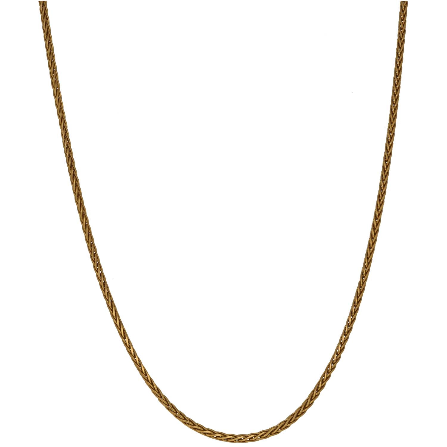 Gold rope-link chain necklace, 18 in length