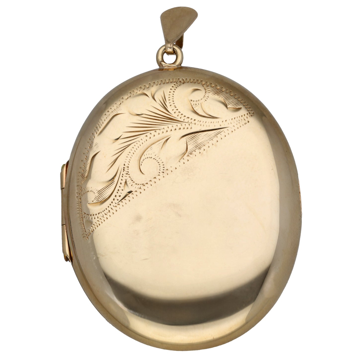 9ct Gold Patterned Locket Pendant With Chain