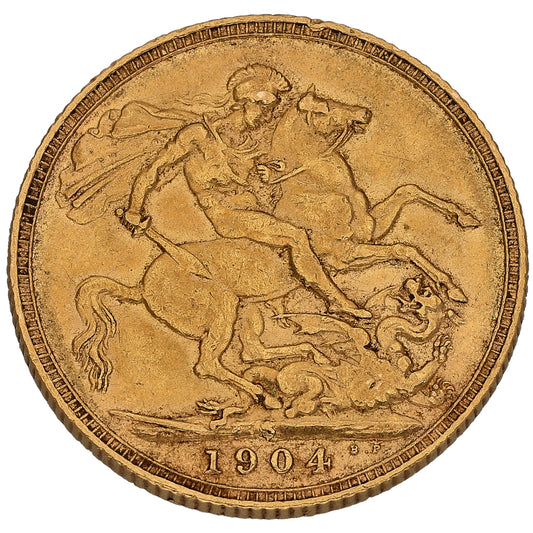 22ct Gold King Edward VII Full Sovereign Coin 1904