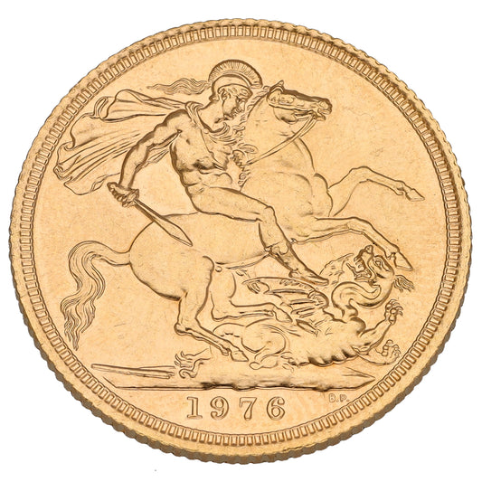 22ct Gold Queen Elizabeth II Full Sovereign Coin 1976