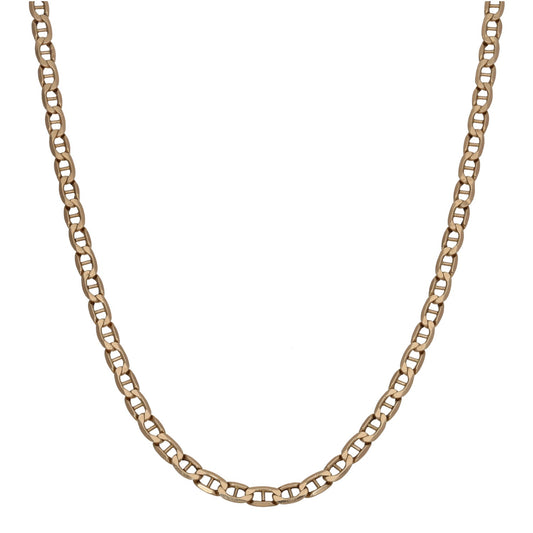 9ct gold anchor link chain necklace, 19-inch length