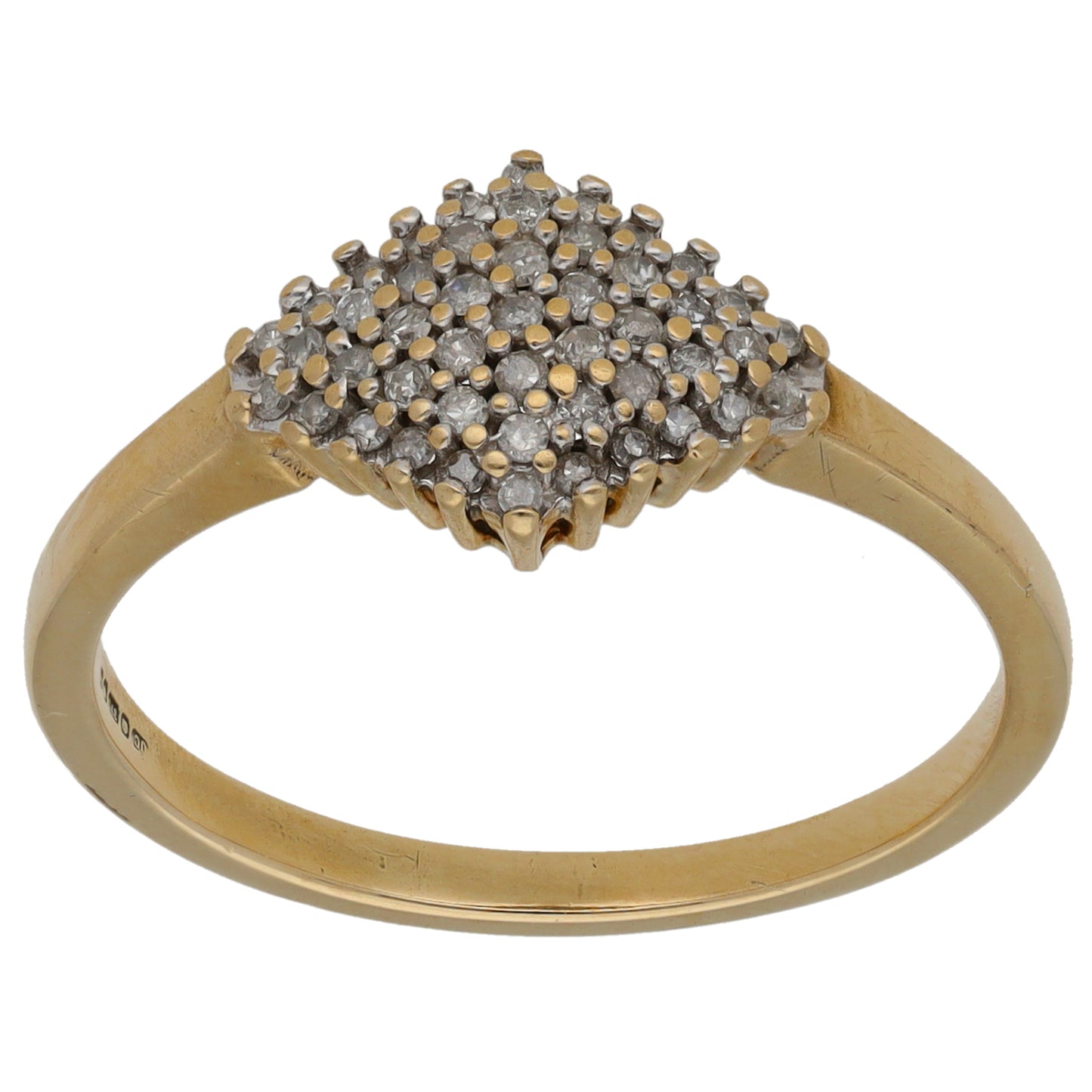 9ct Gold 0.235ct Diamond Cluster Ring Size T