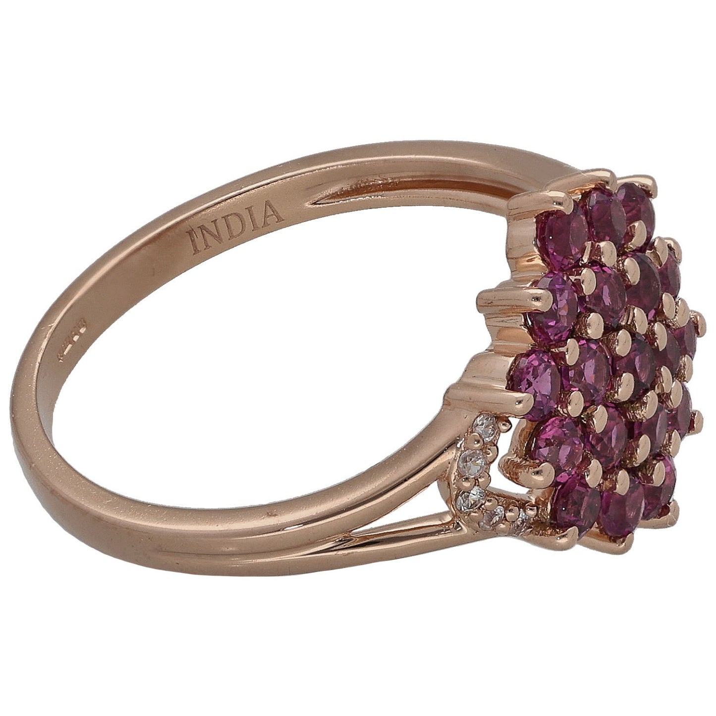 14ct Gold Garnet & Imitation Gems Dress/Cocktail Ring Size N