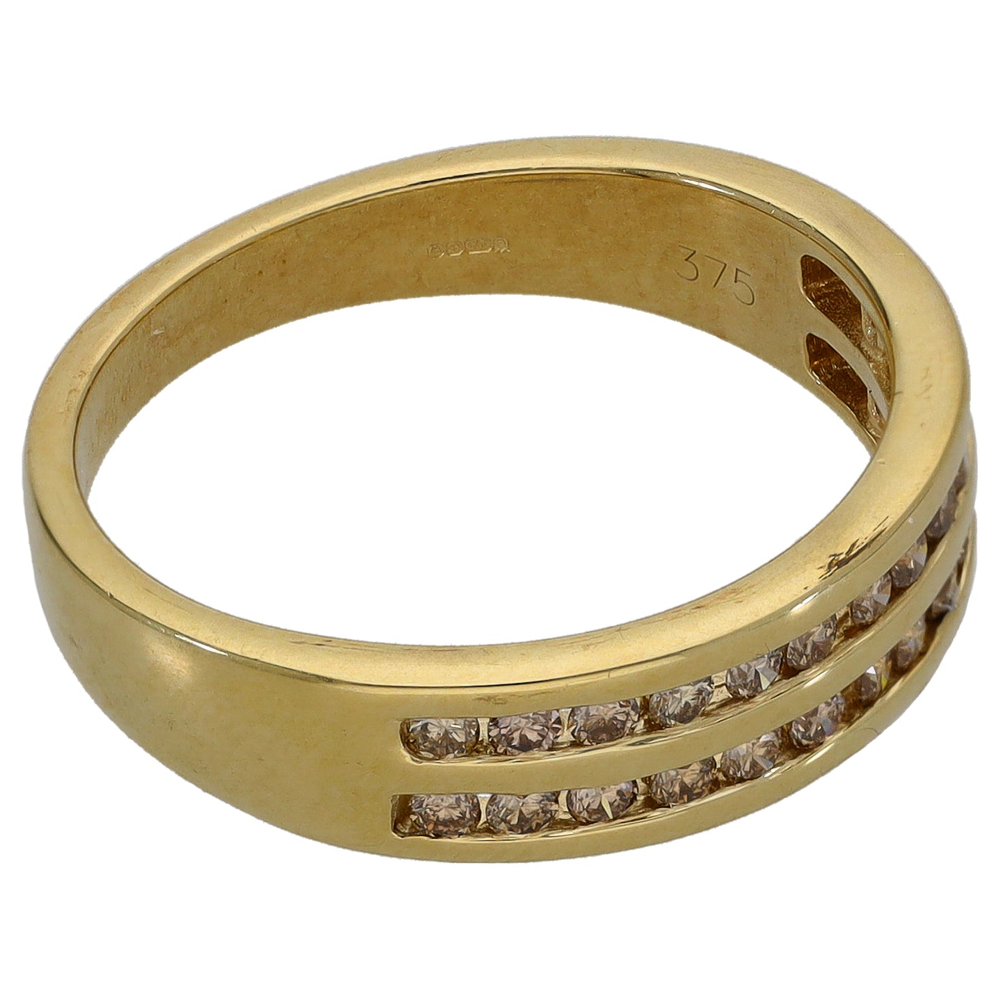 9ct Gold 0.28ct Diamond Half Eternity Ring Size Q