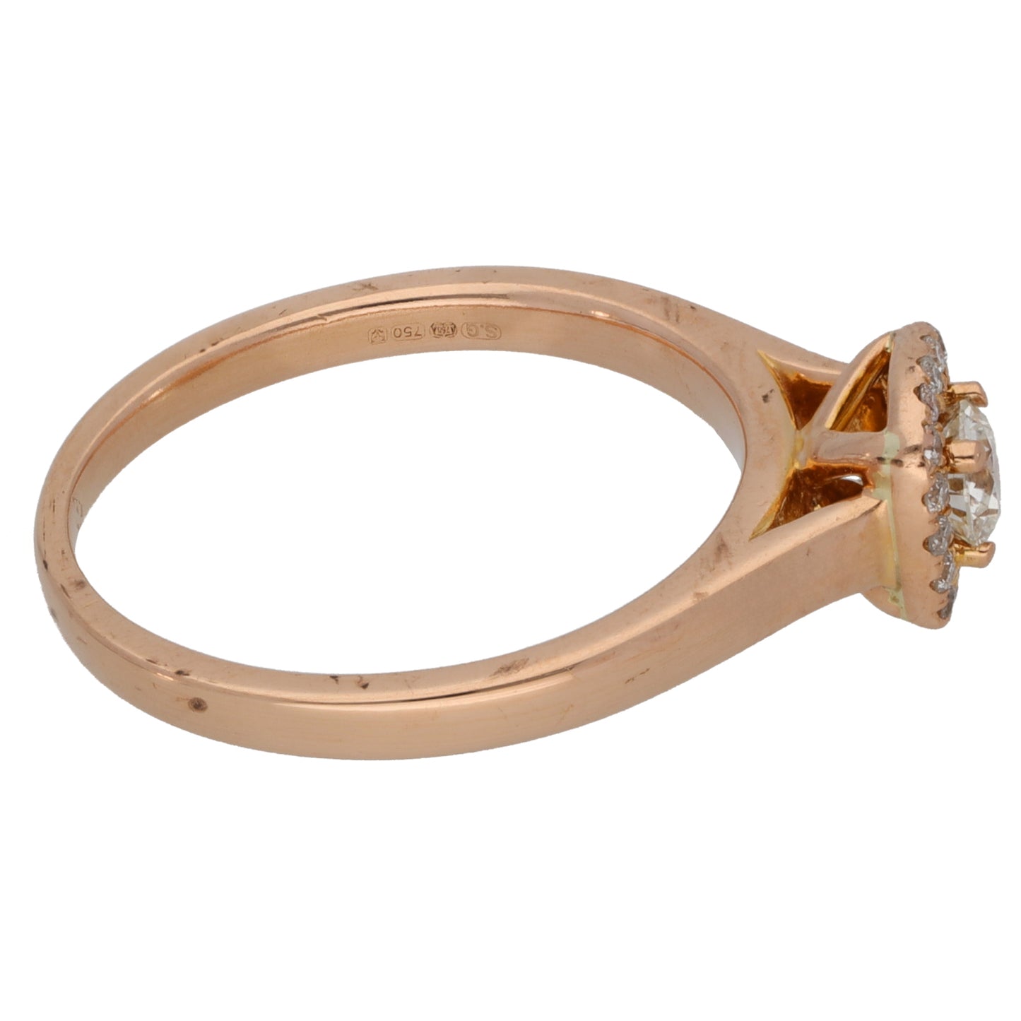 18ct Rose Gold 0.33ct Diamond Cluster Ring Size N