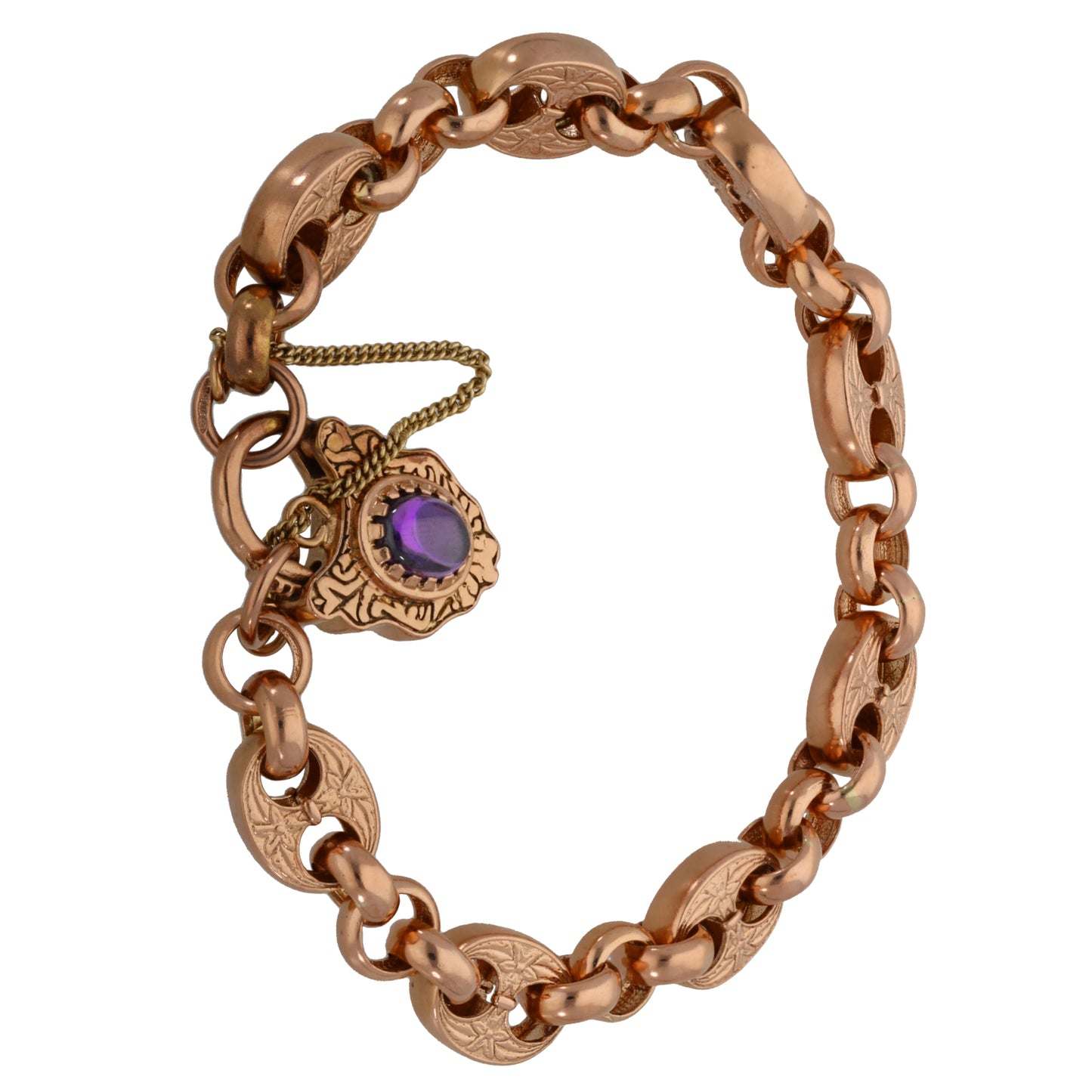 9ct Rose Gold Amethyst Alternative Bracelet