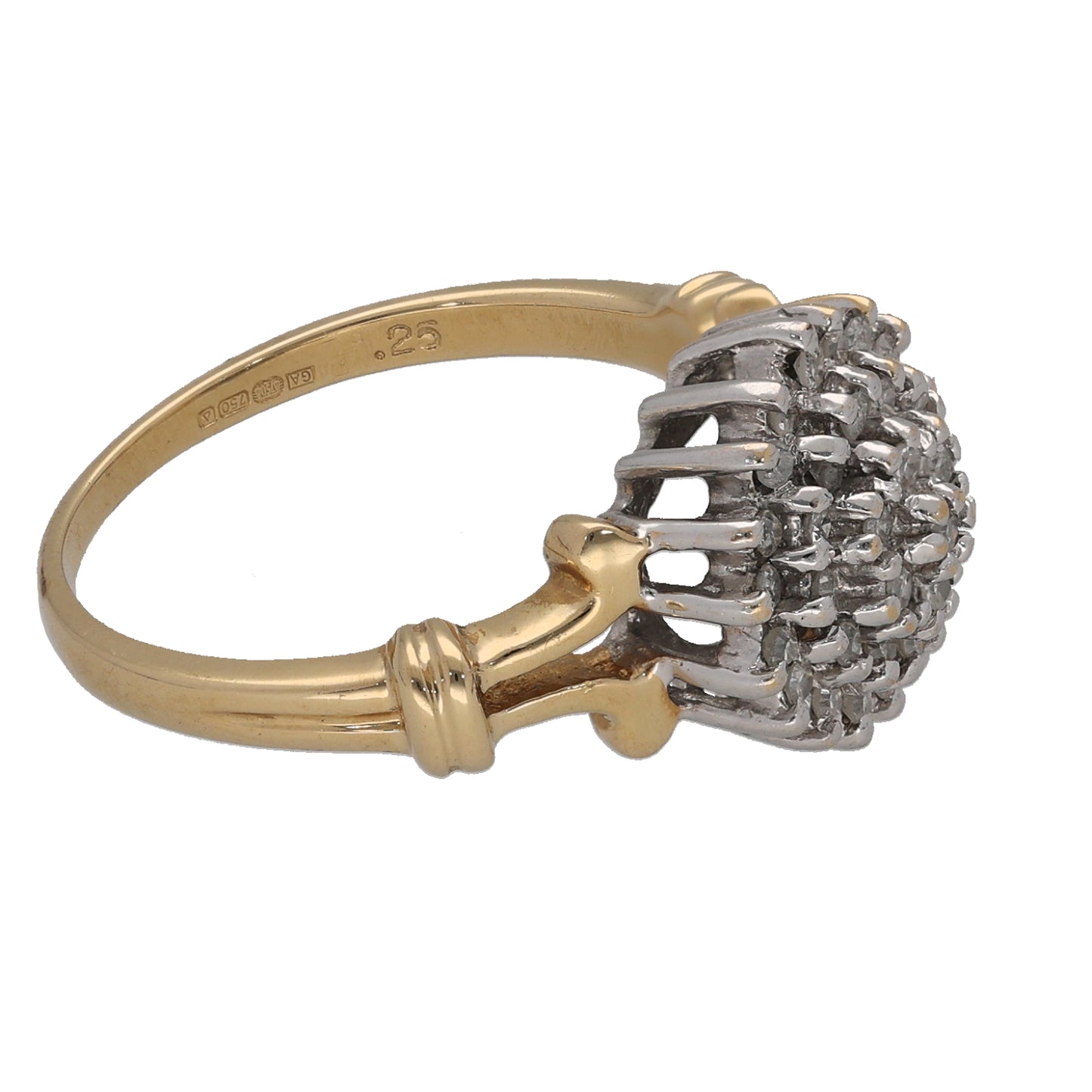 18ct Gold 0.25ct Diamond Cluster Ring Size M