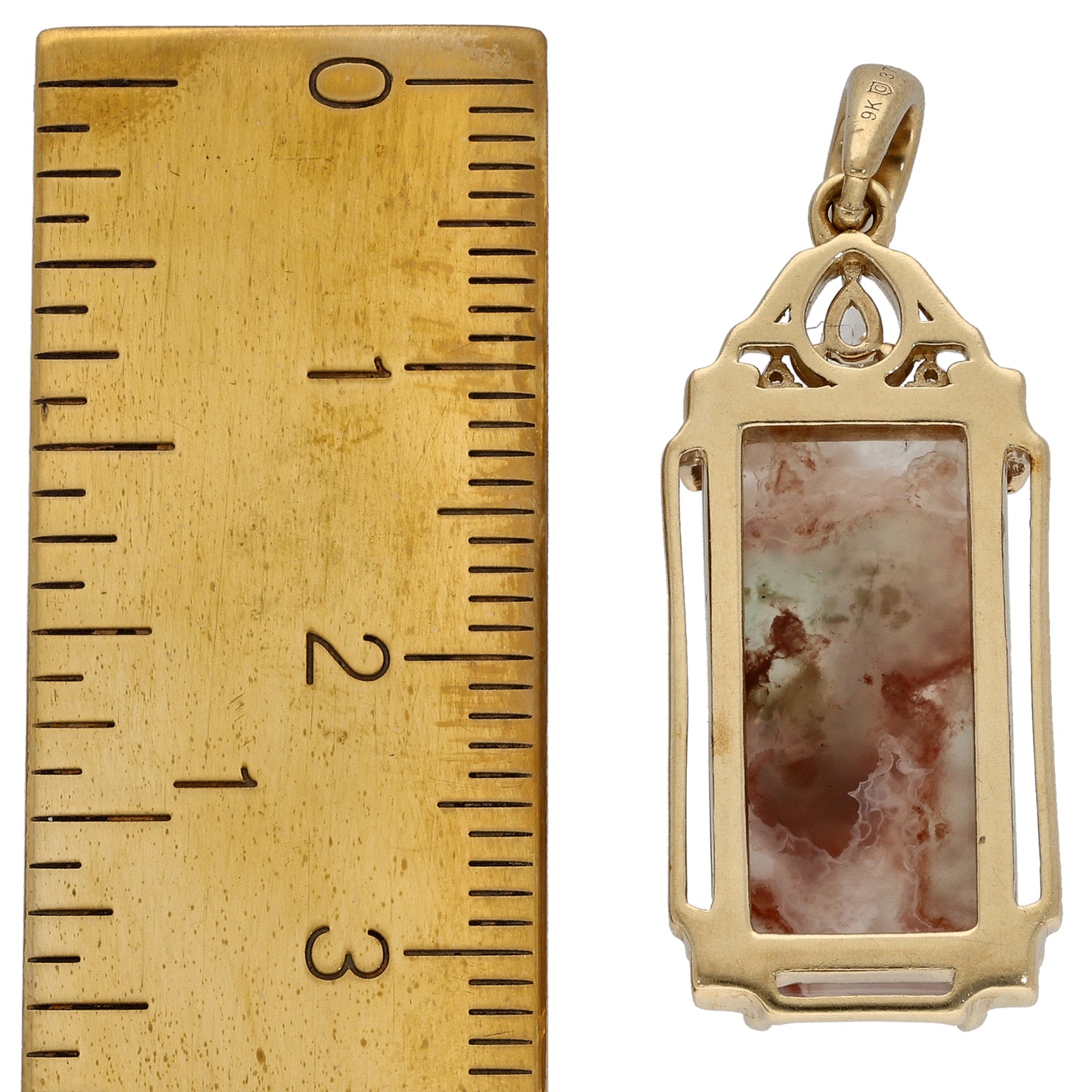 9ct Gold Aquaprase & Sapphire Dress/Cocktail Pendant
