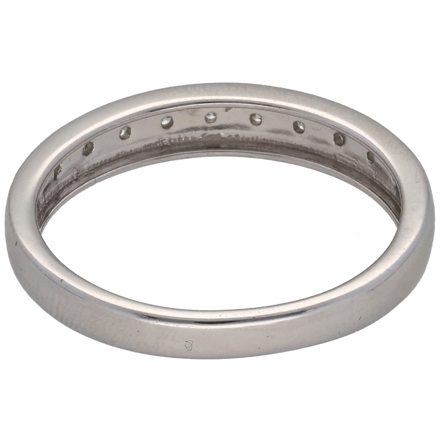9ct White Gold 0.10ct Diamond Half Eternity Ring Size L