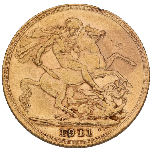 22ct Gold King George V Full Sovereign Coin 1911
