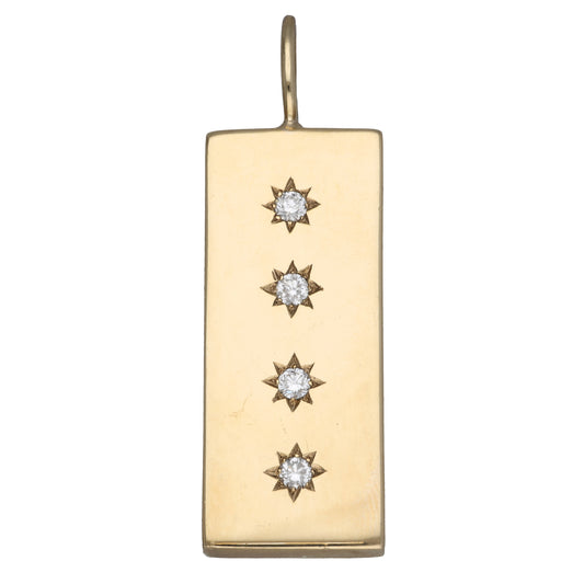 9ct Gold 0.40ct Diamond Ingot Pendant