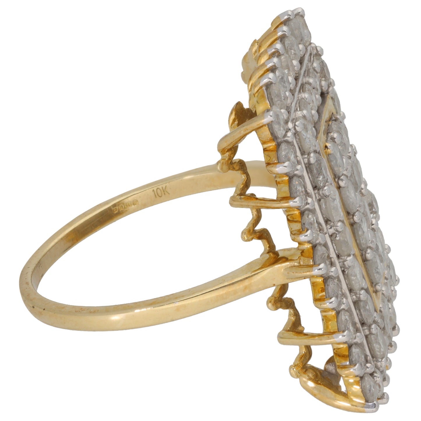 9ct Gold 2.64ct Diamond Dress/Cocktail Ring Size R