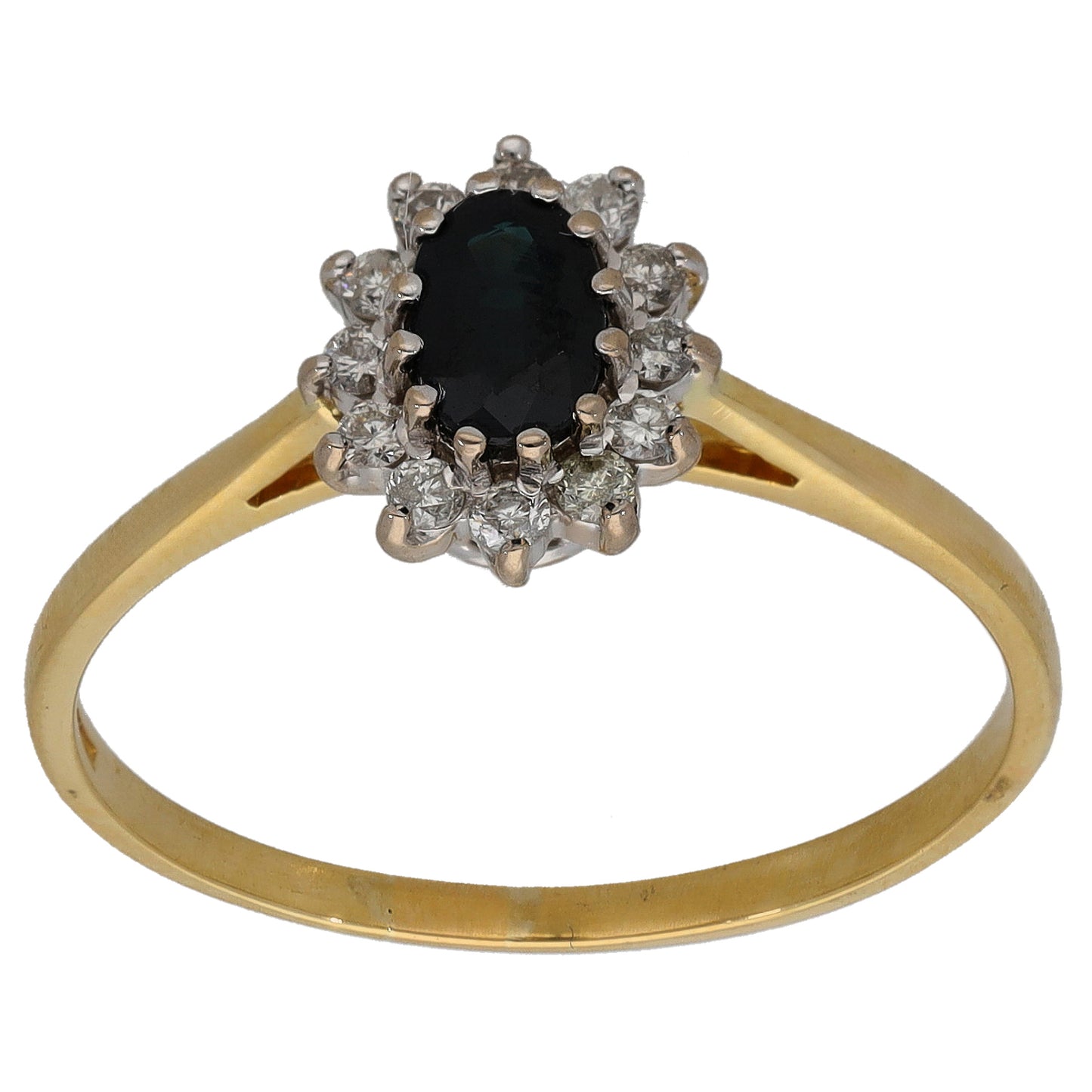 18ct Gold 0.12ct Diamond & Sapphire Dress/Cocktail Ring Size V