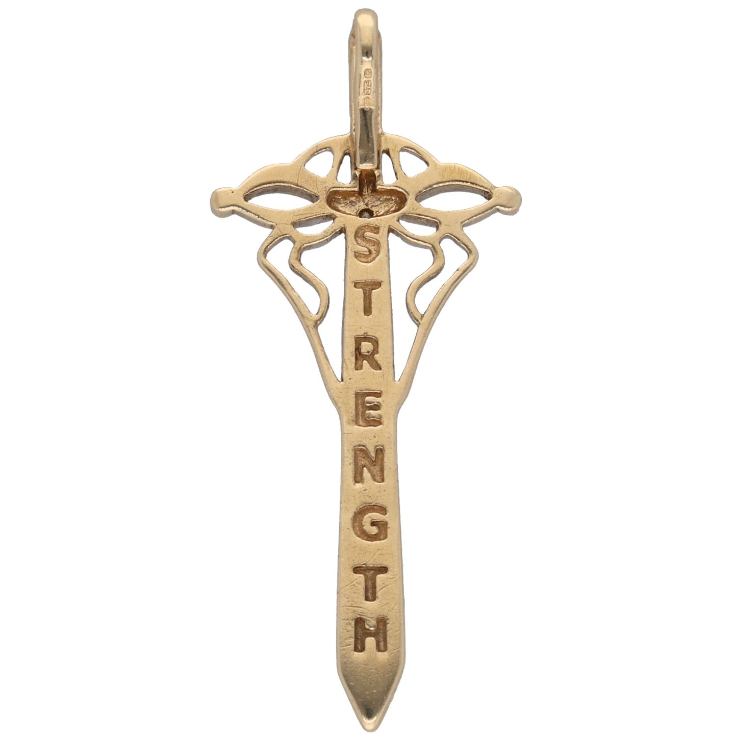 9ct Gold 0.005ct Diamond Sword Pendant