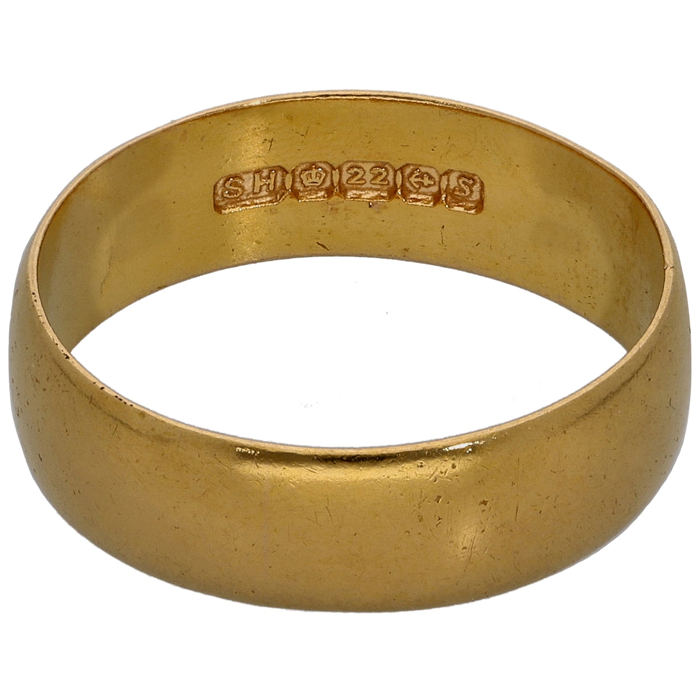 22ct Gold Plain Wedding Ring Size P