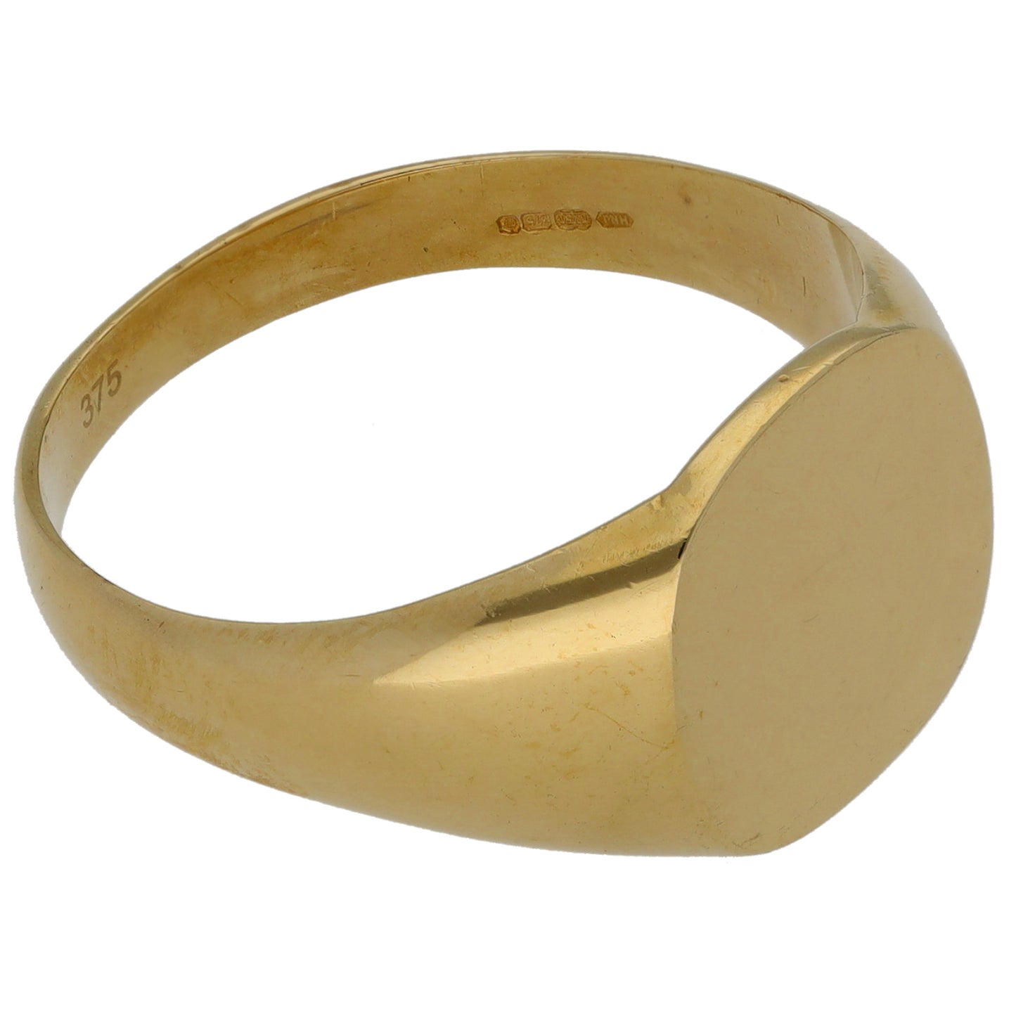 9ct Gold Plain Signet Ring Size W
