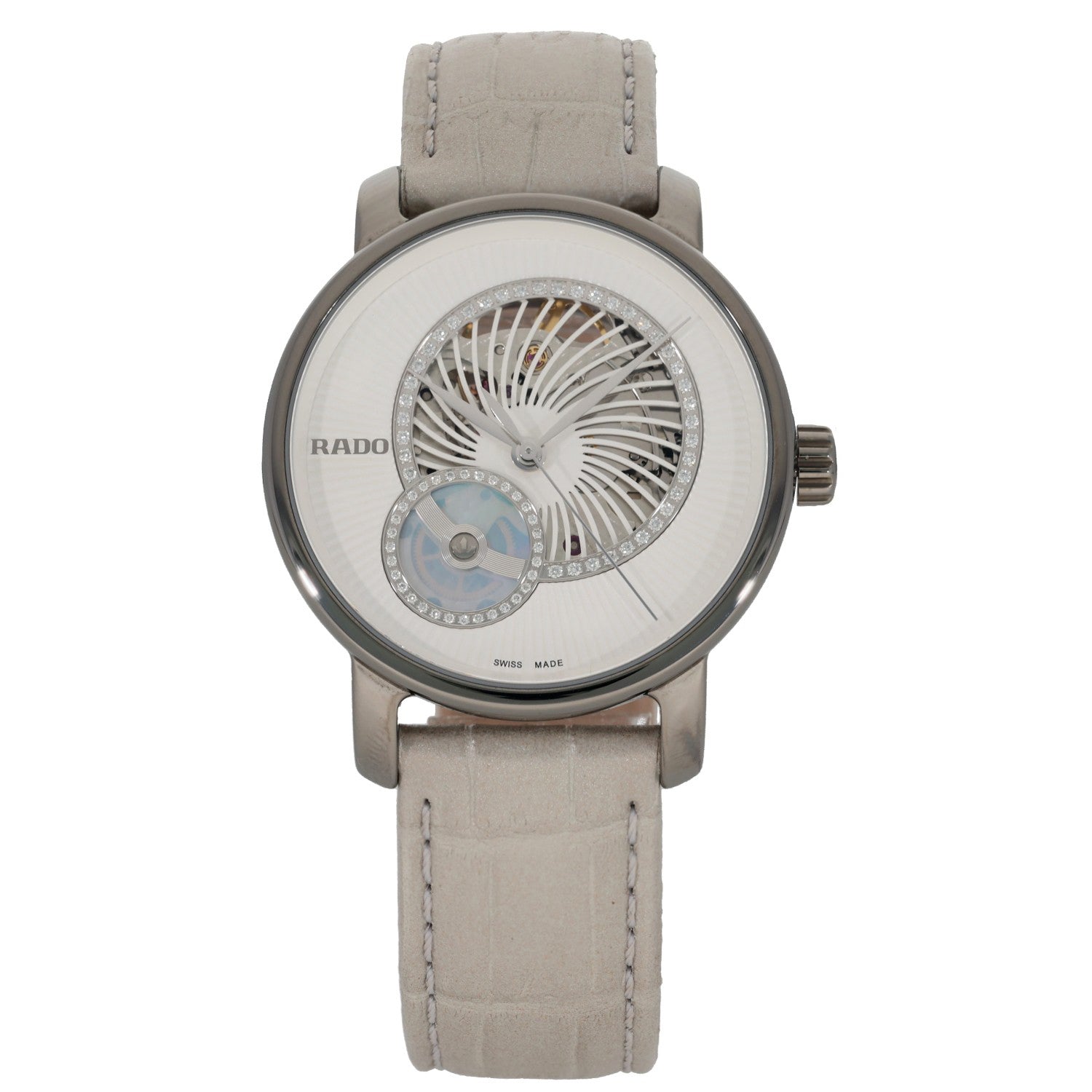 Rado DiaMaster Open Heart 734.6056.3, white and skeleton dial, in a plasma ceramic case
