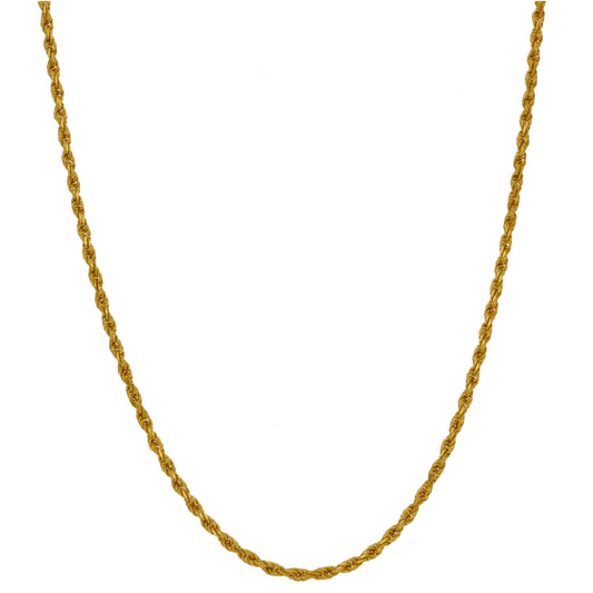 22ct Gold Rope Chain 22"