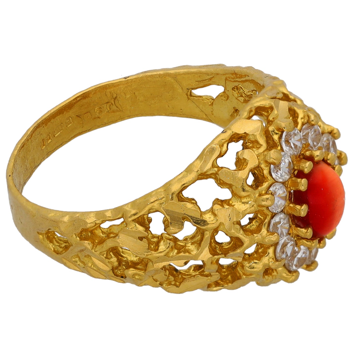 22ct Gold Imitation Gems Dress/Cocktail Ring Size M
