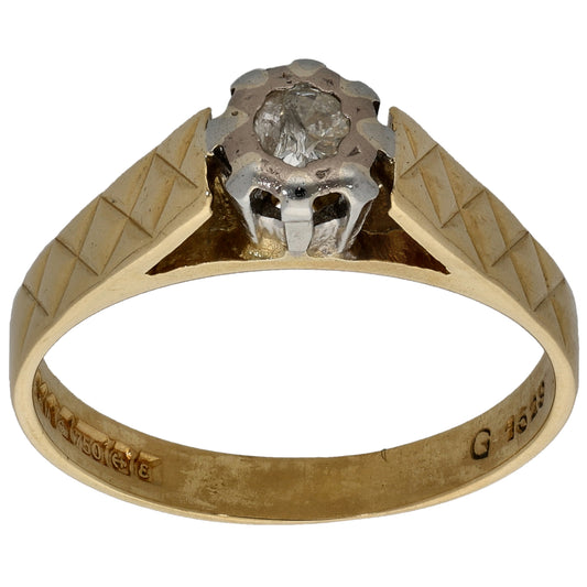 18ct Gold 0.10ct Diamond Solitaire Ring Size L