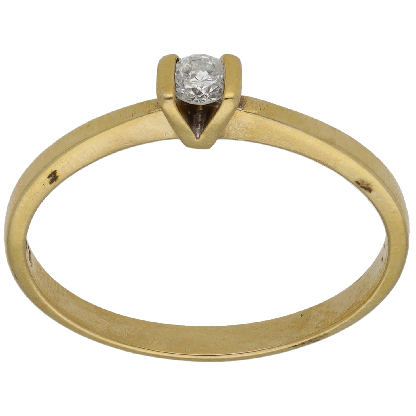 9ct Gold 0.15ct Diamond Solitaire Ring Size V