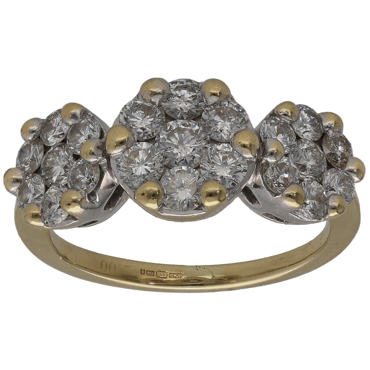 18ct Gold 1.79ct Diamond Cluster Ring Size O