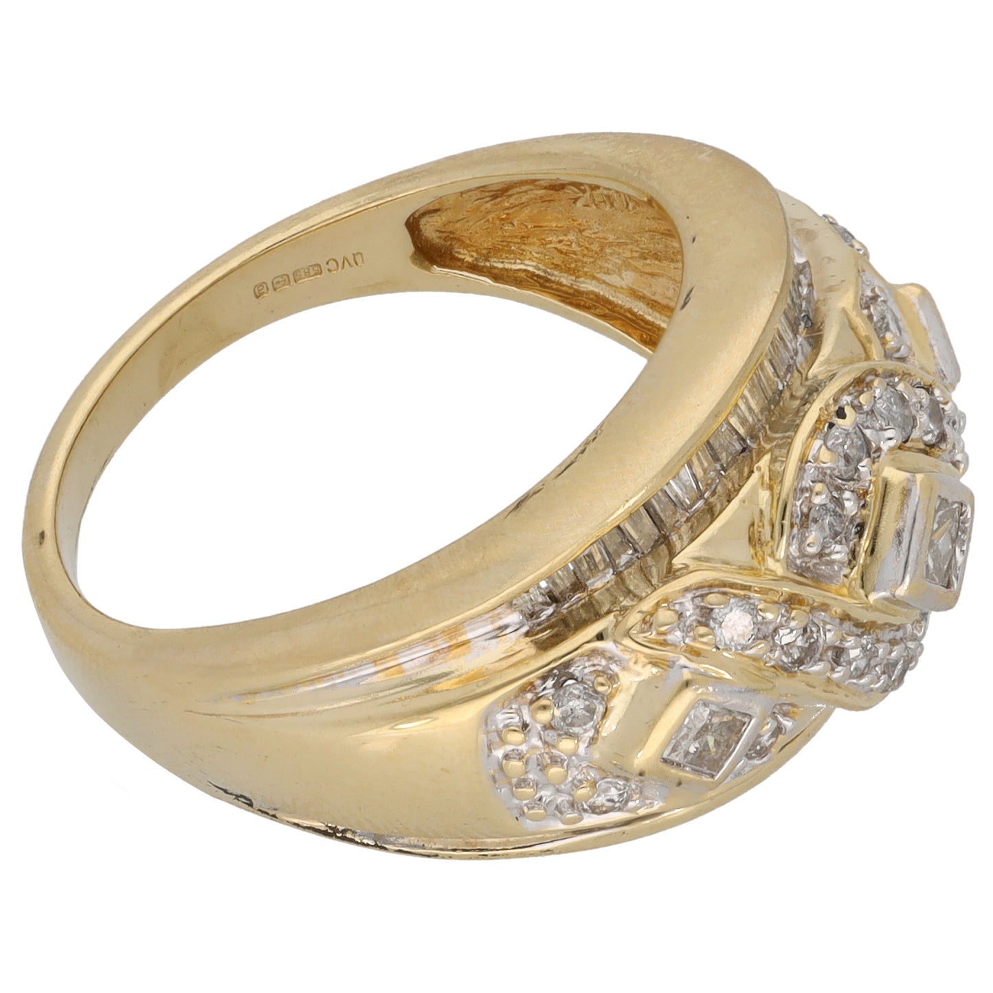 14ct Gold 0.79ct Diamond Alternative Ring Size P
